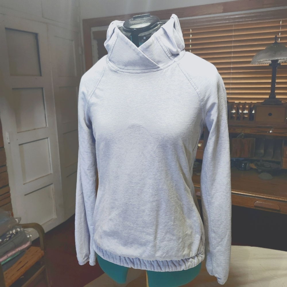 Lululemon Scuba Oversized Funnel Neck Pullover Heathered Cool Beeeze Size 4